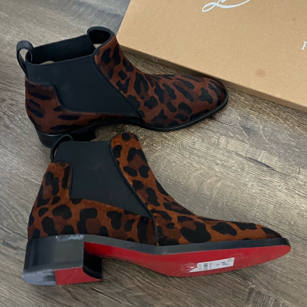 Brand new with box Christian Louboutin marmada Chelsea booties pony hair foxy - Picture 9 of 15